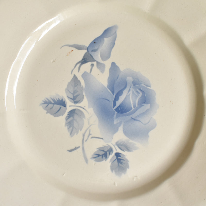 Vintage Plate, Digoin & Sarreguemines "Roses Bleues" (Blue Roses), C