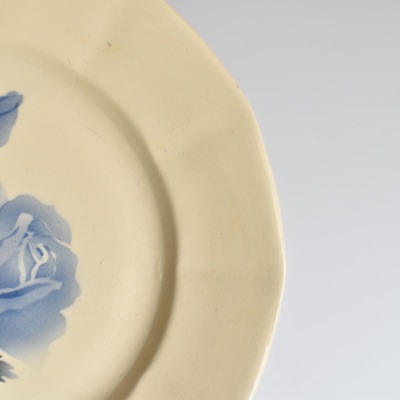 Vintage plate Digoin & Sarreguemines Roses Bleues (Blue Roses) D