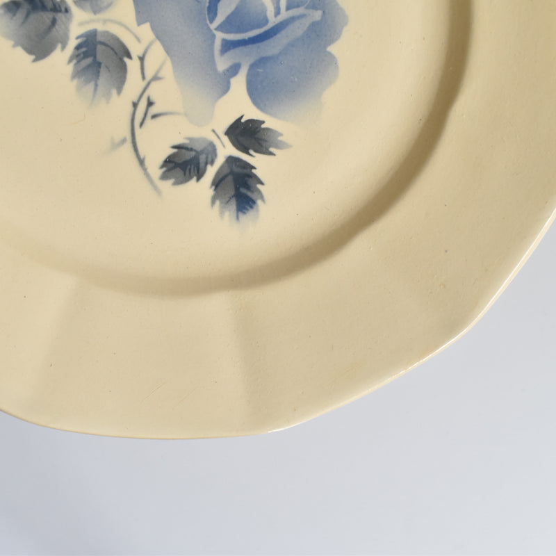Vintage plate Digoin & Sarreguemines Roses Bleues (Blue Roses) D