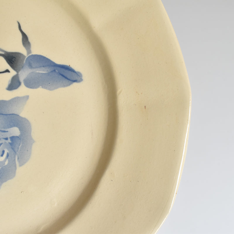 Vintage plate Digoin & Sarreguemines Roses Bleues (Blue Roses) D