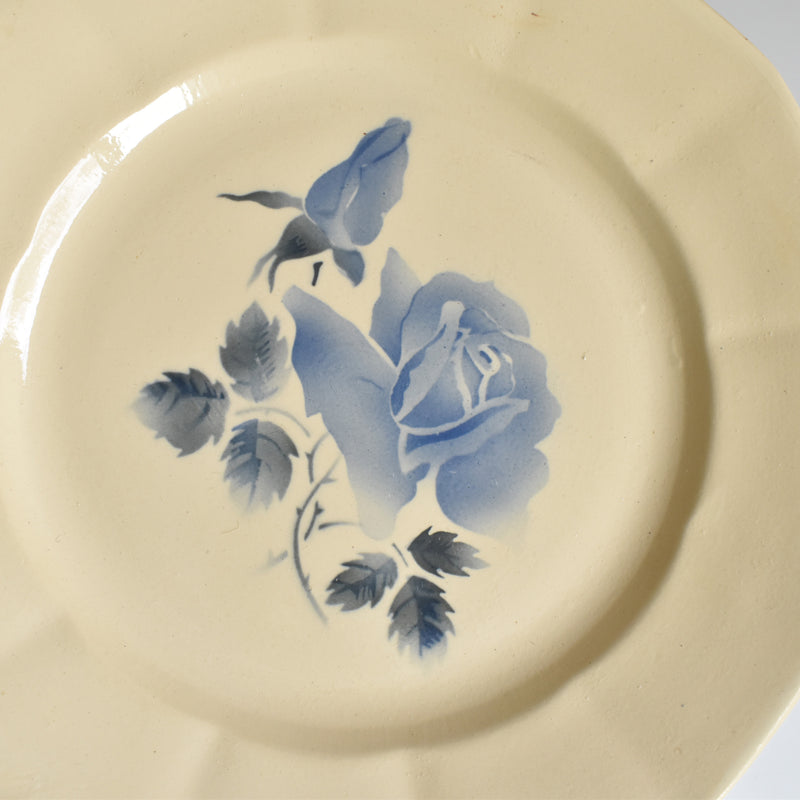 Vintage plate Digoin & Sarreguemines Roses Bleues (Blue Roses) D