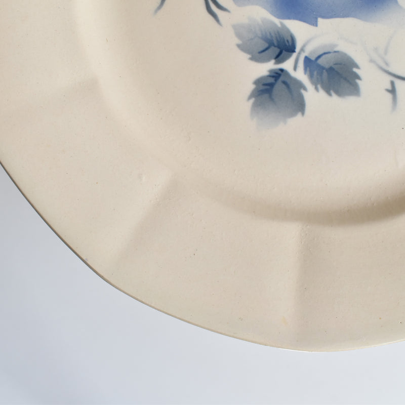 Vintage Plate Digoin & Sarreguemines Roses Bleues (Blue Roses) E