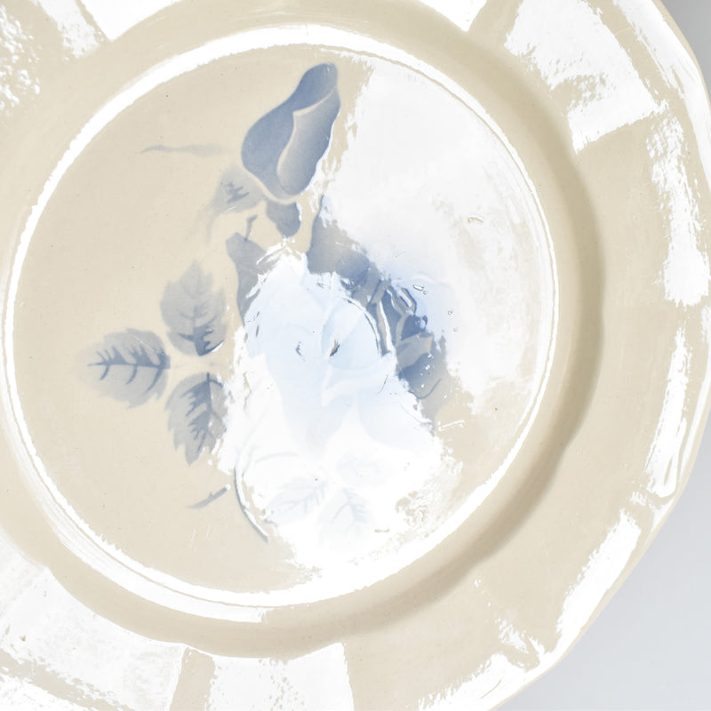 Vintage Plate Digoin & Sarreguemines Roses Bleues (Blue Roses) F