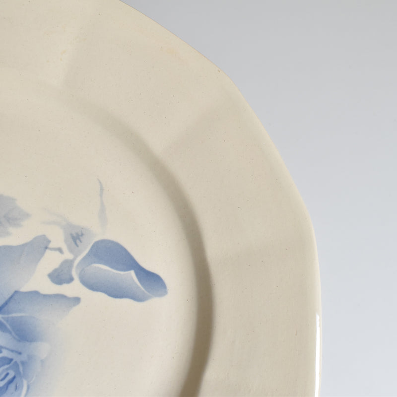 Vintage Plate Digoin & Sarreguemines Roses Bleues (Blue Roses) F