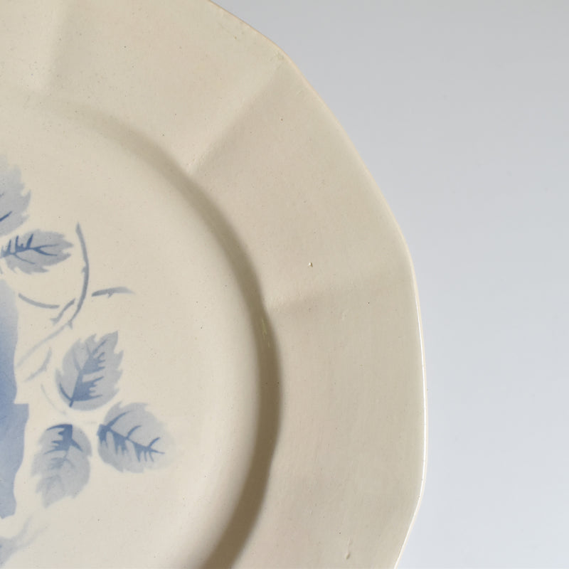 Vintage Plate Digoin & Sarreguemines Roses Bleues (Blue Roses) F