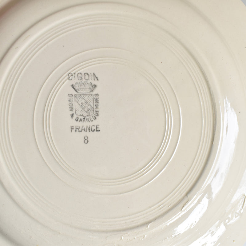 Vintage Plate Digoin & Sarreguemines Roses Bleues (Blue Roses) F