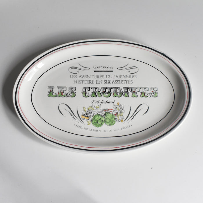 ヴィンテージオーヴァルプレート ジアン Les crudités（生野菜） Les artichaux(アーティチョック）