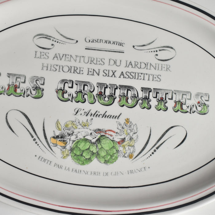 ヴィンテージオーヴァルプレート ジアン Les crudités（生野菜） Les artichaux(アーティチョック）