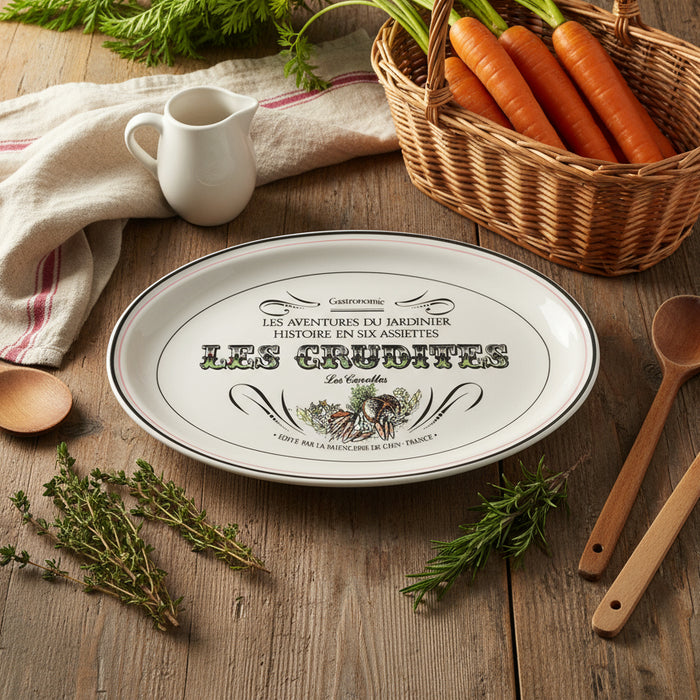 ヴィンテージオーヴァルプレート ジアン Les crudités（生野菜） les carottes(ニンジン）