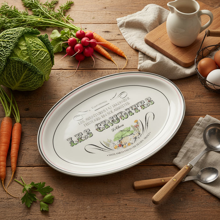 ヴィンテージオーヴァルプレート ジアン Les crudités（生野菜） Le chou(キャベツ）