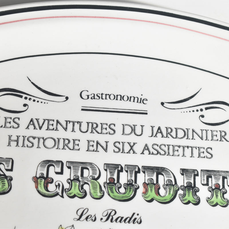 Vintage Oval Plate Gien Les crudités (Raw vegetables) Les radis (Radishes)