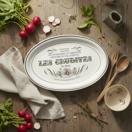 ヴィンテージオーヴァルプレート ジアン Les crudités（生野菜） Les radis(ラディッシュ）