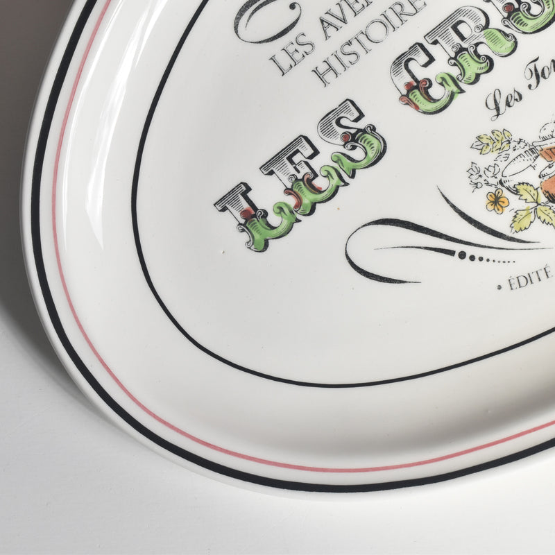 Vintage Oval Plate Gien Les crudités (Raw vegetables) Les tomates (Tomatoes)