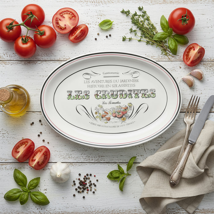 ヴィンテージオーヴァルプレート ジアン Les crudités（生野菜） Les tomates(トマト）