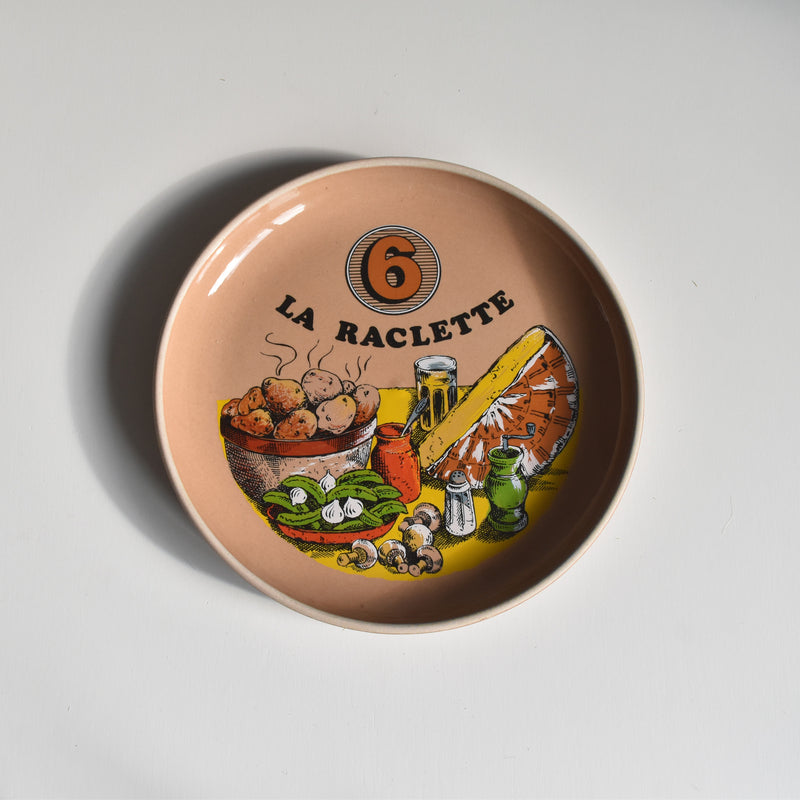 Vintage Plate Gien La Raclette ⑥