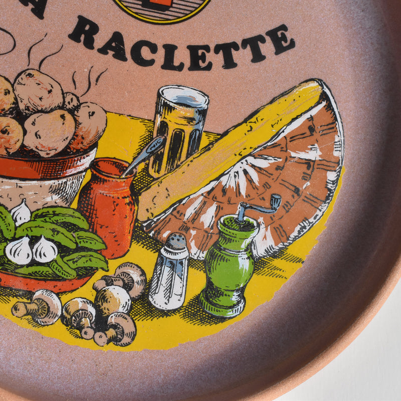 Vintage Plate Gien La Raclette Pink ①