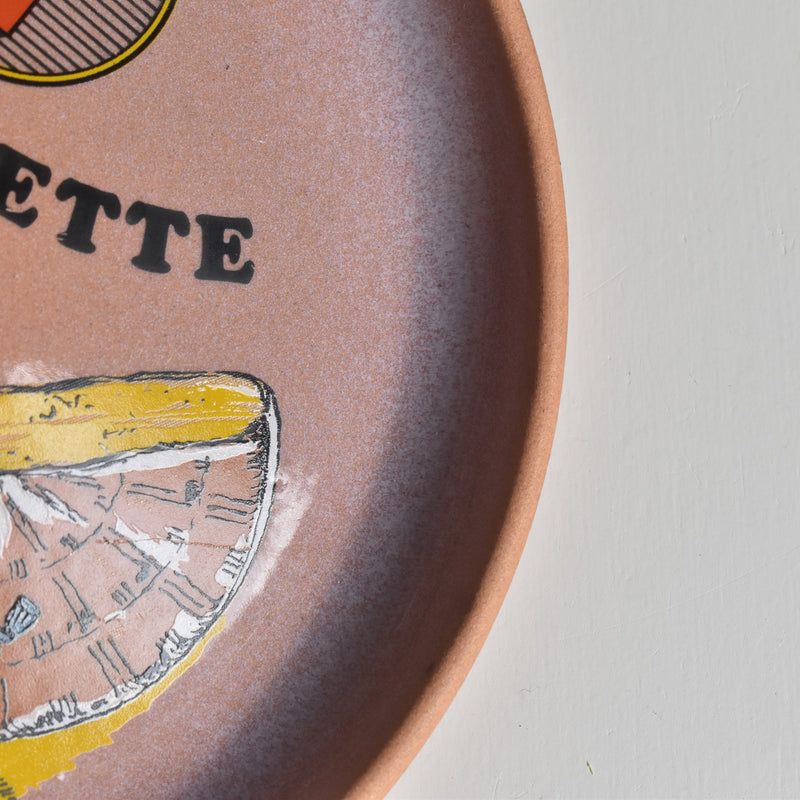 Vintage Plate Gien La Raclette Pink ①