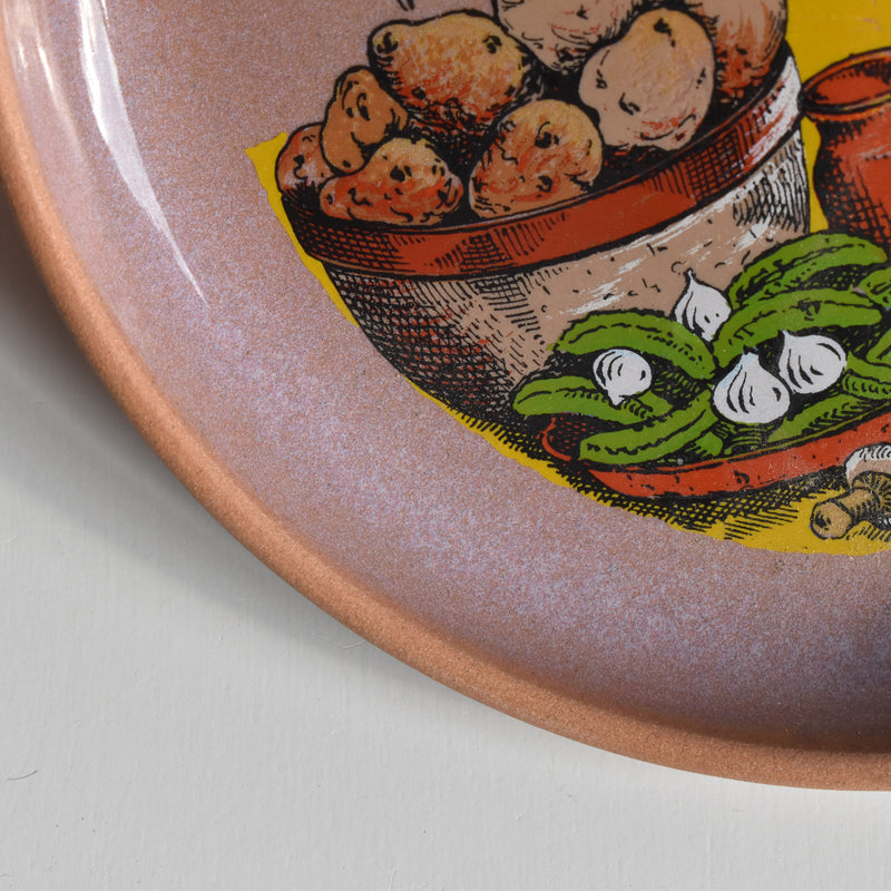 Vintage Plate Gien La Raclette Pink ①