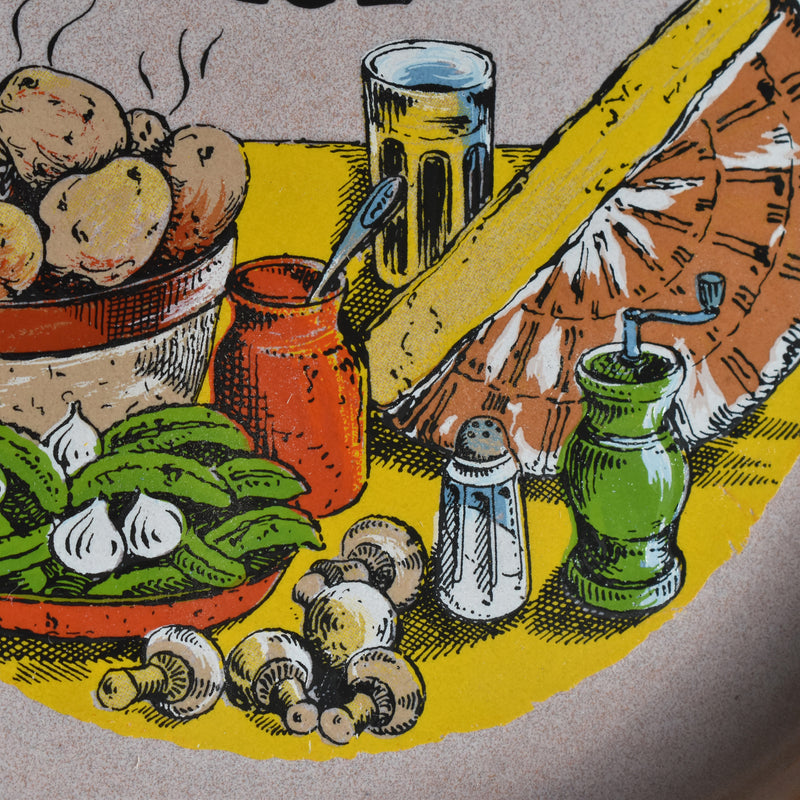 Vintage Plate Gien La Raclette Pink ②