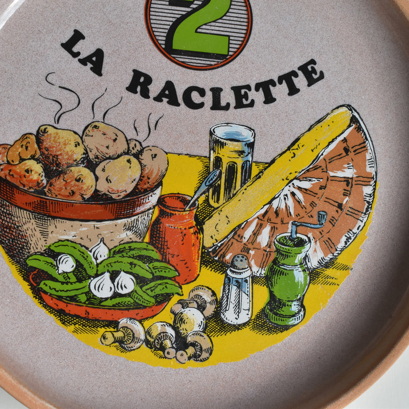 Vintage Plate Gien La Raclette Pink ②