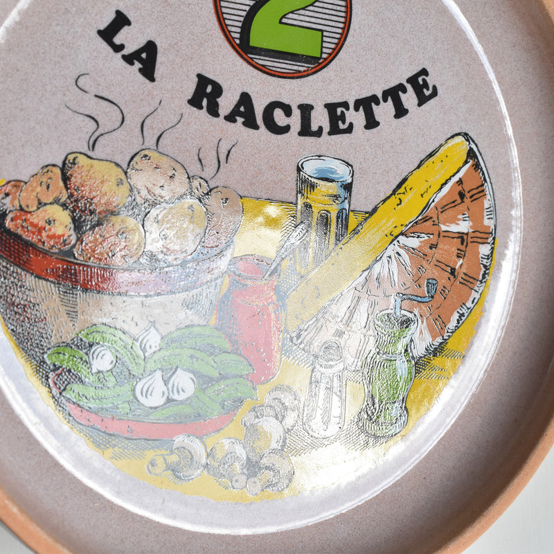 Vintage Plate Gien La Raclette Pink ②