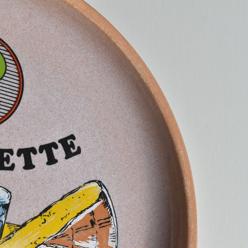 Vintage Plate Gien La Raclette Pink ②