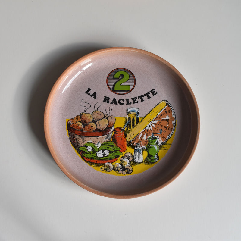Vintage Plate Gien La Raclette Pink ②