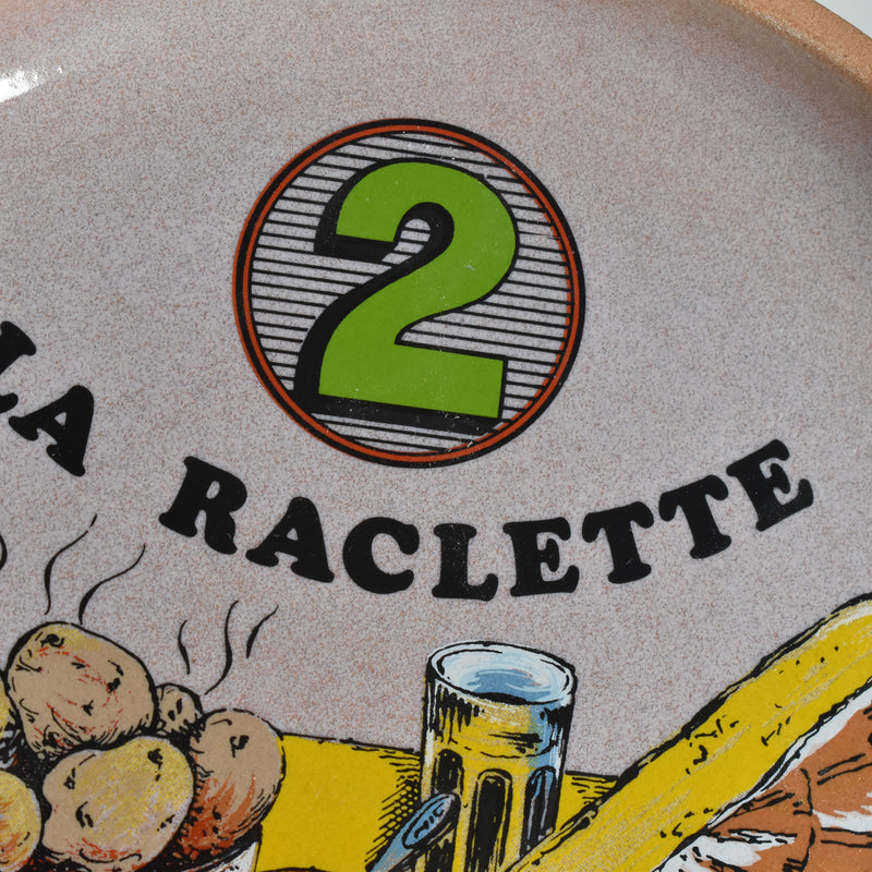 Vintage Plate Gien La Raclette Pink ②