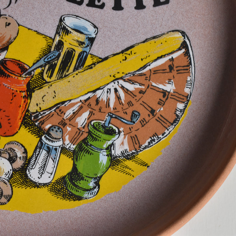 Vintage Plate Gien La Raclette Pink ④