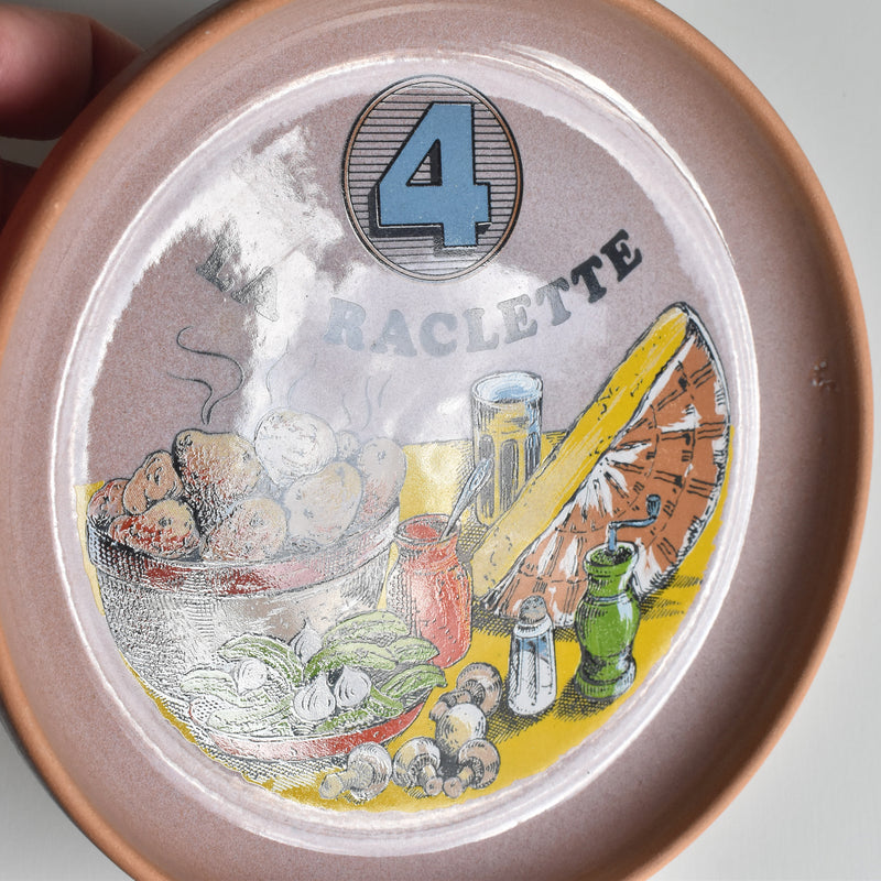 Vintage Plate Gien La Raclette Pink ④