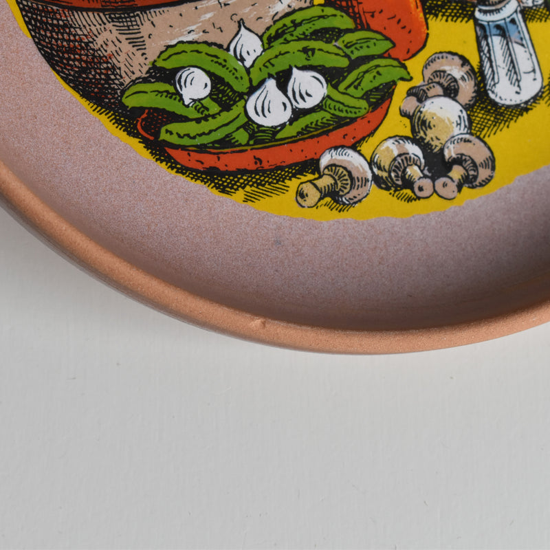 Vintage Plate Gien La Raclette Pink ④