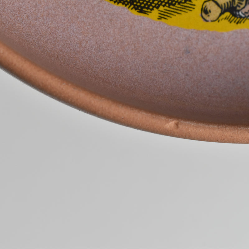 Vintage Plate Gien La Raclette Pink ④