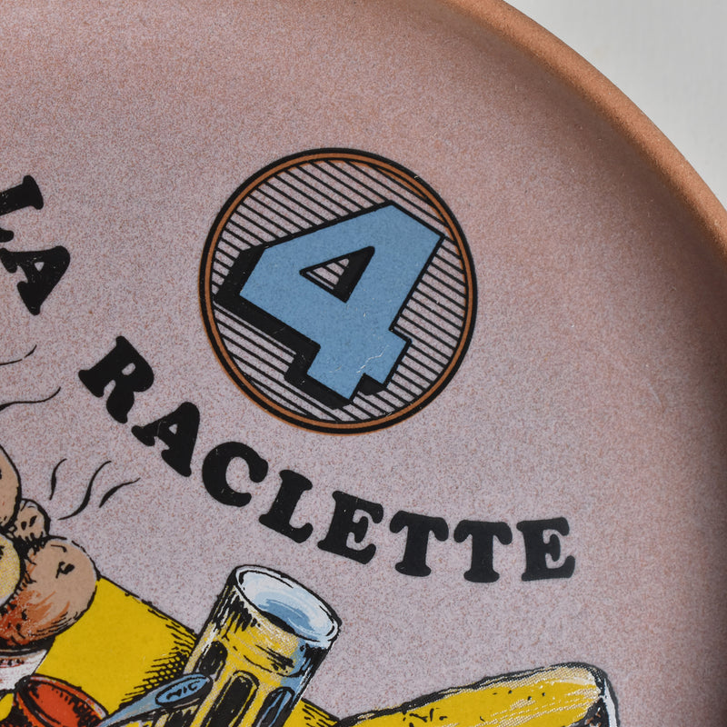 Vintage Plate Gien La Raclette Pink ④