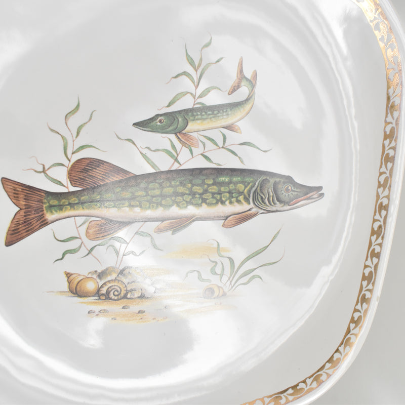 Vintage plate, Longchamp, Poisson Brochet (Pike)