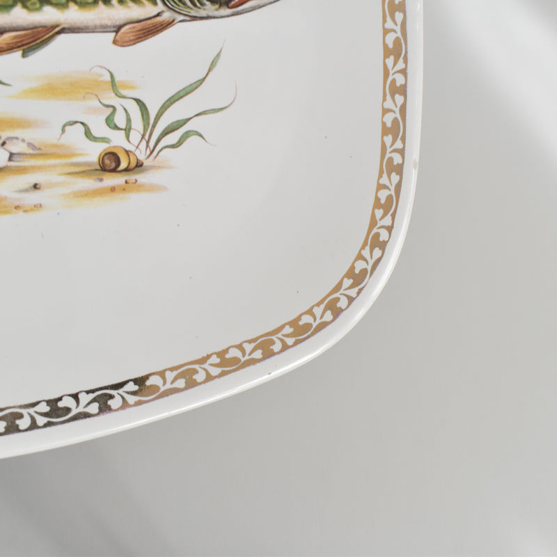 Vintage plate, Longchamp, Poisson Brochet (Pike)