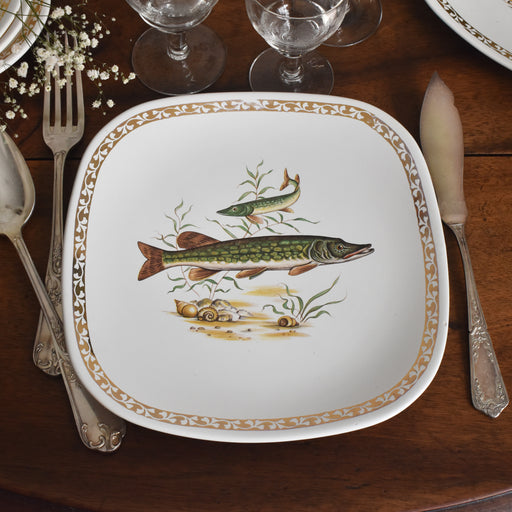 ヴィンテージプレート ロンシャン Poisson Brochet (カワマス）