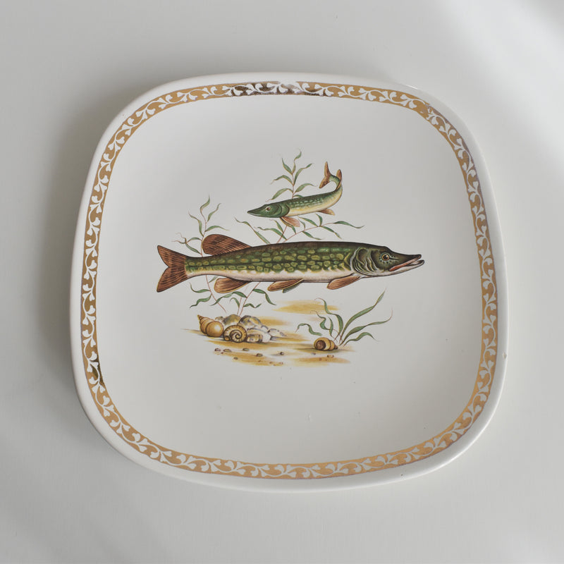 Vintage plate, Longchamp, Poisson Brochet (Pike)