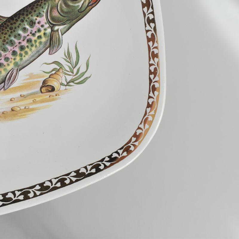 Vintage Plate Longchamp Poisson Truite Arc-en-ciel (Rainbow Trout)