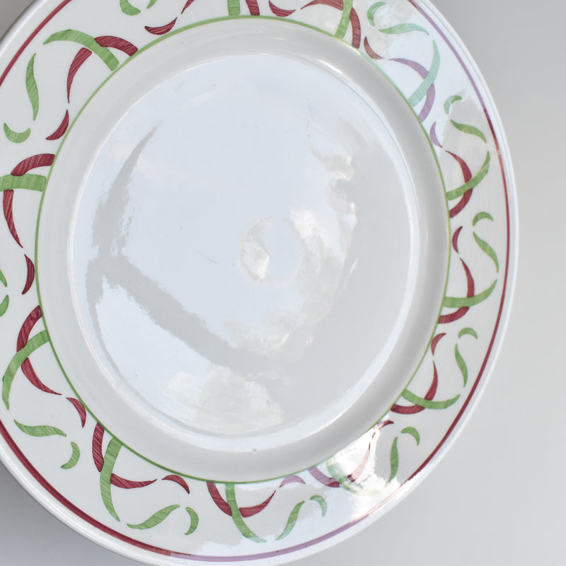 Vintage Plate K&G Lunéville Vert & Rouge A