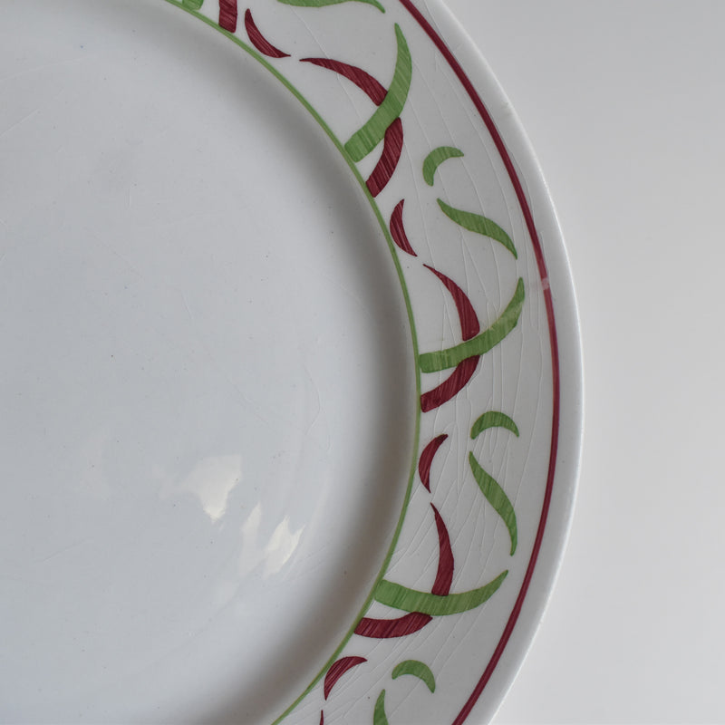Vintage Plate K&G Lunéville Vert & Rouge A