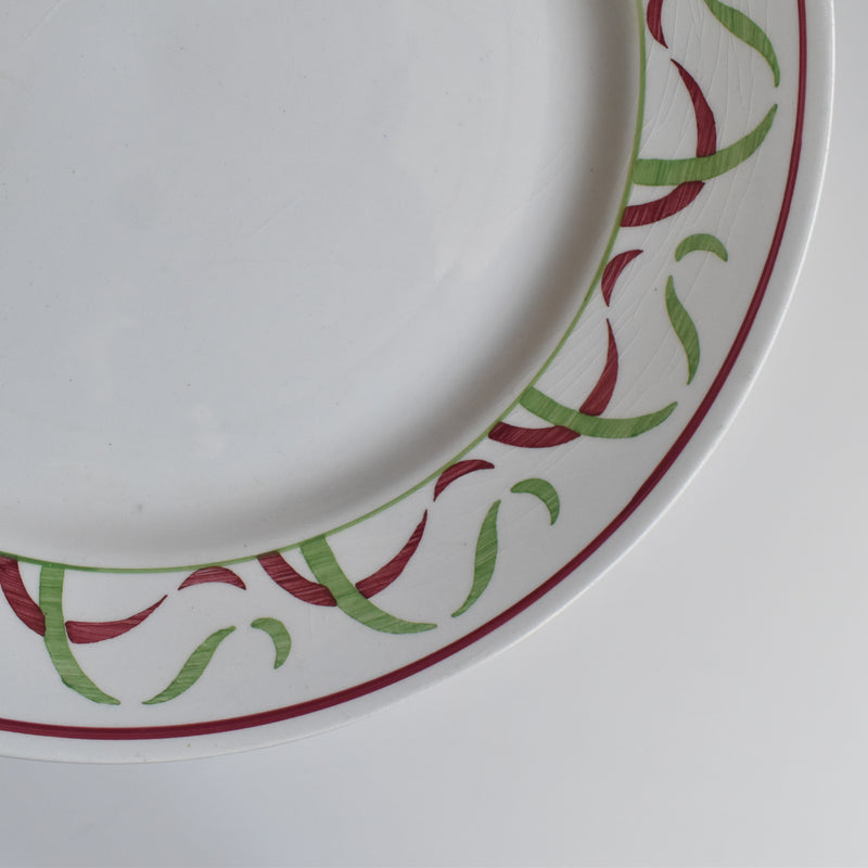 Vintage Plate K&G Lunéville Vert & Rouge A