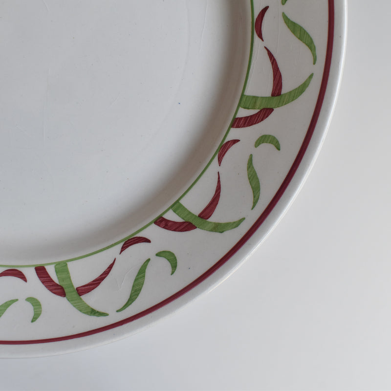 Vintage Plate K&G Lunéville Vert & Rouge A