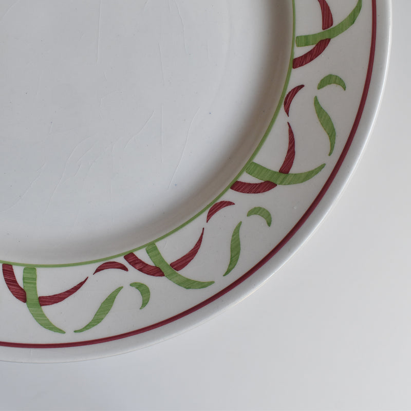 Vintage Plate K&G Lunéville Vert & Rouge A