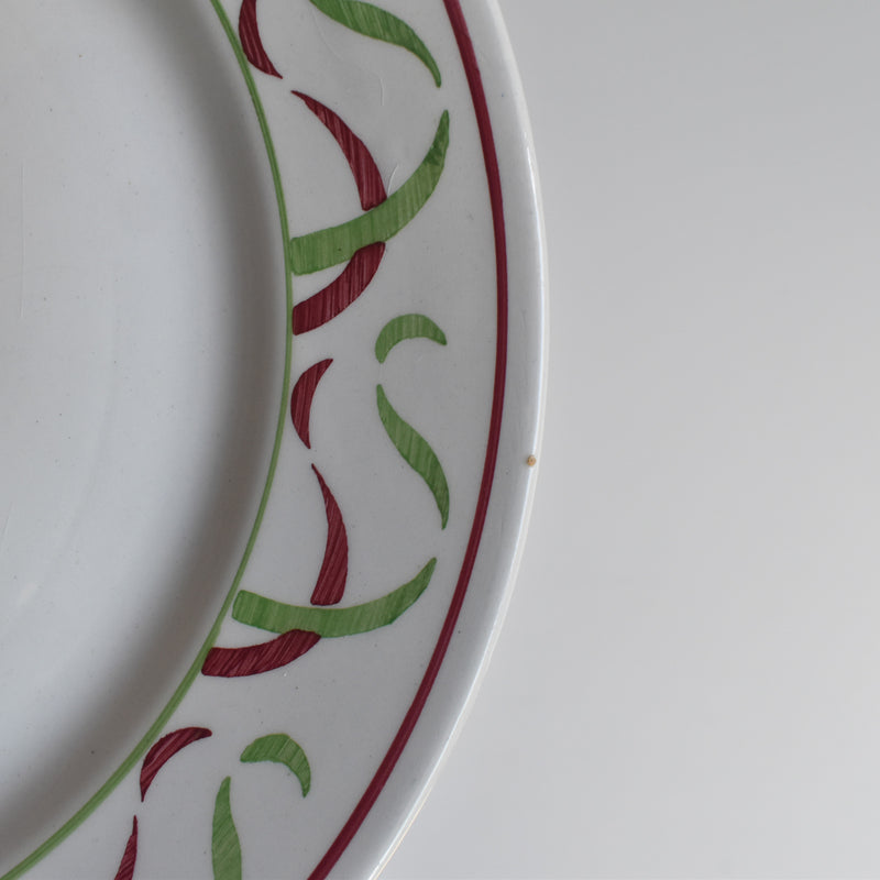 Vintage Plate K&G Lunéville Vert & Rouge A