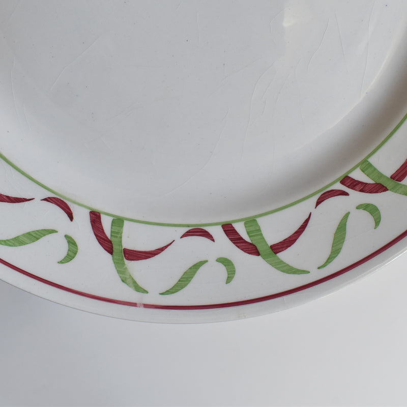 Vintage Plate K&G Lunéville Vert & Rouge A