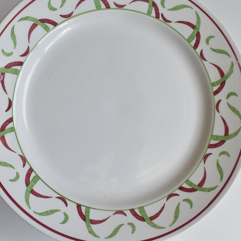 Vintage Plate K&G Lunéville Vert & Rouge A
