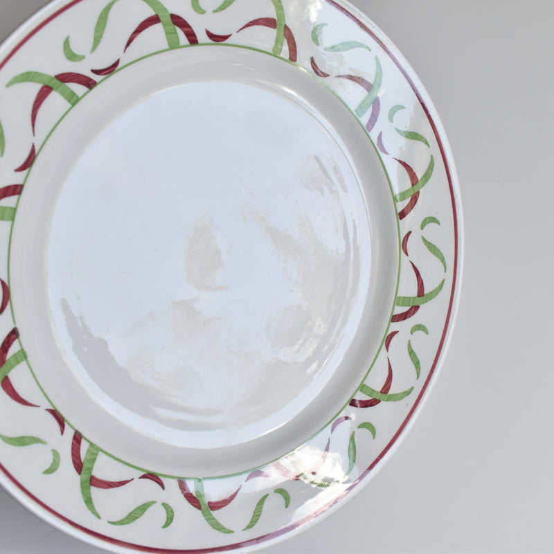 Vintage Plate K&G Luneville Green & Red B