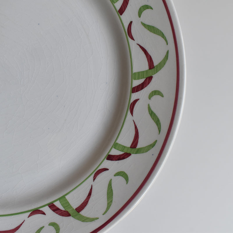 Vintage Plate K&G Luneville Green & Red B