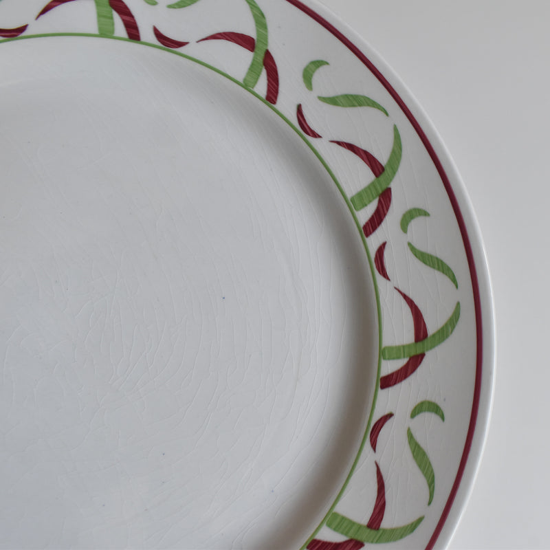 Vintage Plate K&G Luneville Green & Red B