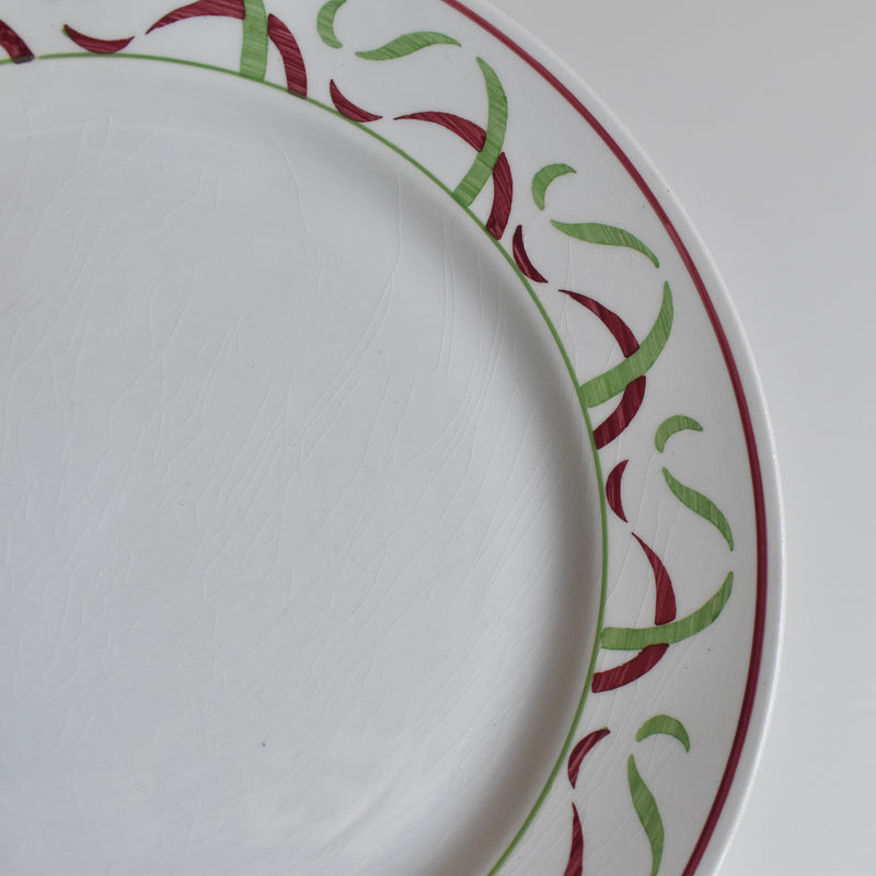 Vintage Plate K&G Luneville Green & Red B